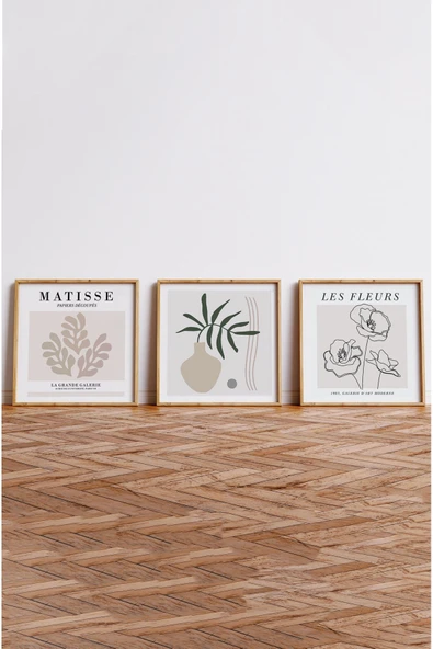 kutuTR Ahşap Çerçeveli Mdf Kare Tablo Seti Salon Ve Oturma Odası Için KR4018 - 5