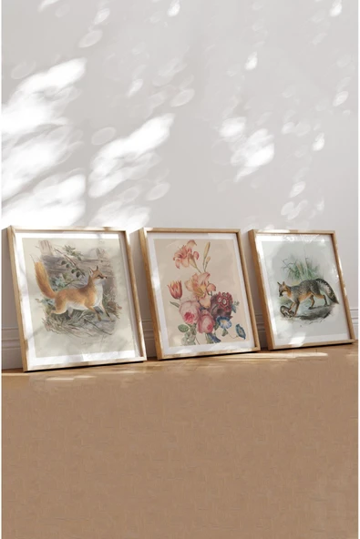 kutuTR Ahşap Çerçeveli Mdf Kare Tablo Seti Salon Ve Oturma Odası Için KR4001 - 3
