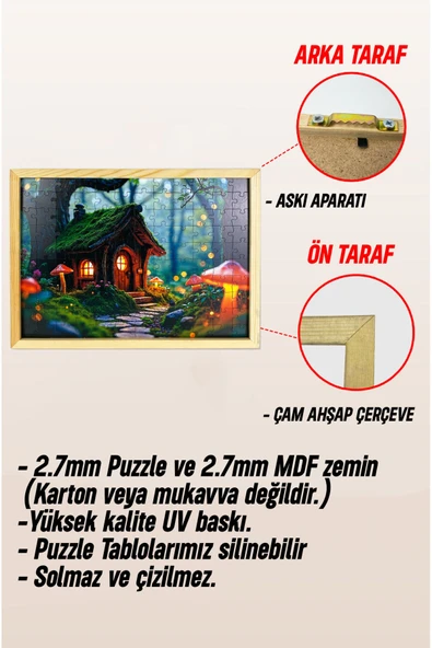 kutuTR Ahşap Çerçeveli Puzzle - Tablo HTHP - 001 - 5