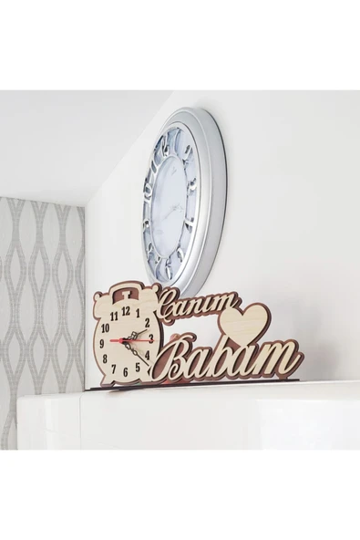 Notpa Canım Babam Masaüstü Ahşap Saat - 6