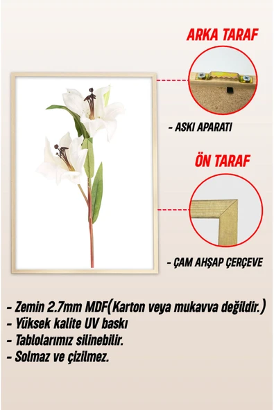kutuTR Ahşap Çerçeveli Mdf Tek Tablo İslami Tablo (KENDİ TABLO SETİNİZİ OLUŞTURACAĞINIZ LİSTE) - Resim 3