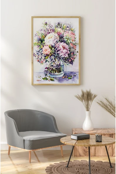 kutuTR Ahşap Çerçeveli Mdf Tek Tablo Çiçek Dekoru Tablo (KENDİ TABLO SETİNİZİ OLUŞTURACAĞINIZ LİSTE) - Resim 2