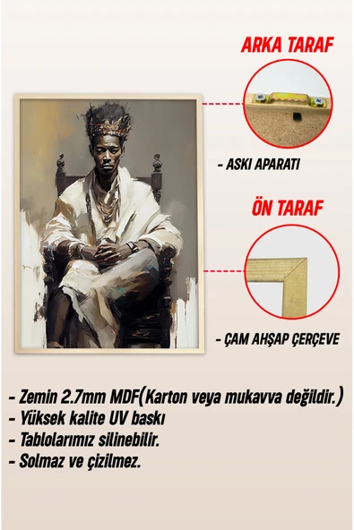 kutuTR Ahşap Çerçeveli Mdf Tek Tablo Afrika Dekoru Tablo (KENDİ TABLO SETİNİZİ OLUŞTURACAĞINIZ LİSTE) - Resim 3