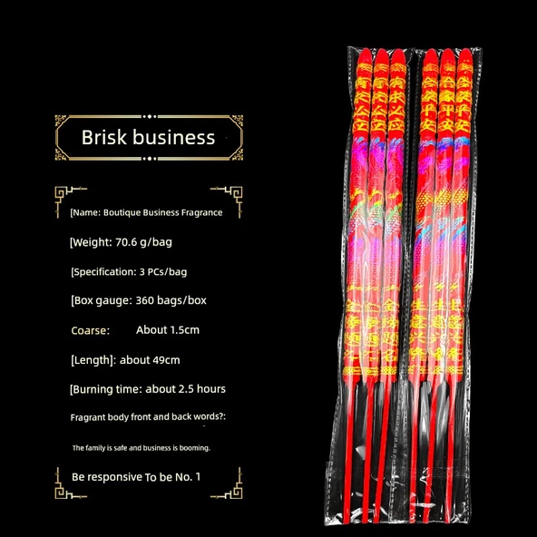 Buddha Tütsü Çubukları - Geliştirilmiş Kalın Renkli Bing Bing Xiang 1 Paket (3 adet)