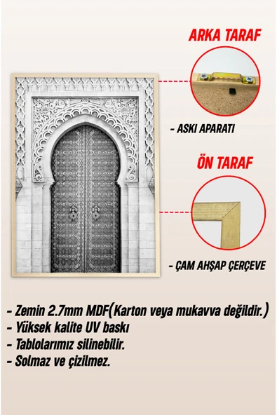 kutuTR Ahşap Çerçeveli Mdf Tek Tablo İslami Tablo (KENDİ TABLO SETİNİZİ OLUŞTURACAĞINIZ LİSTE) - Resim 3