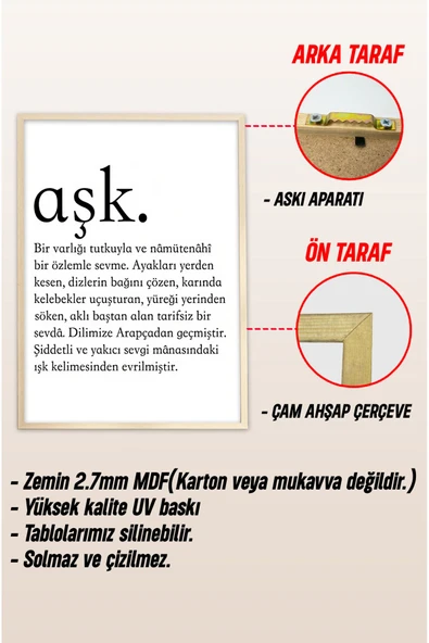 kutuTR Ahşap Çerçeveli Mdf Tek Tablo İslami Tablo (KENDİ TABLO SETİNİZİ OLUŞTURACAĞINIZ LİSTE) - Resim 3