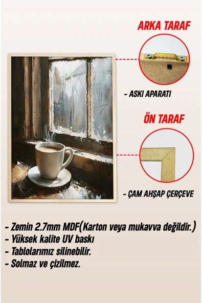 kutuTR Ahşap Çerçeveli Mdf Tek Tablo Mutfak Dekoru Tablo (KENDİ TABLO SETİNİZİ OLUŞTURACAĞINIZ LİSTE) - Resim 3