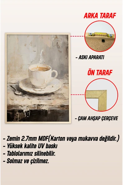 kutuTR Ahşap Çerçeveli Mdf Tek Tablo Mutfak Dekoru Tablo (KENDİ TABLO SETİNİZİ OLUŞTURACAĞINIZ LİSTE) - Resim 3