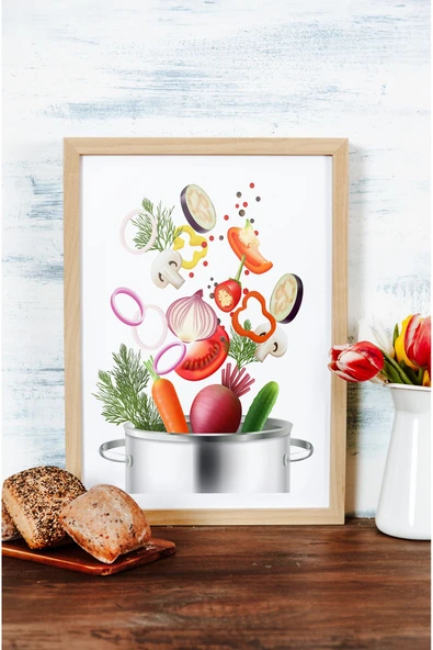kutuTR Ahşap Çerçeveli Mdf Tek Tablo Mutfak Dekoru Tablo (KENDİ TABLO SETİNİZİ OLUŞTURACAĞINIZ LİSTE) - Resim 2