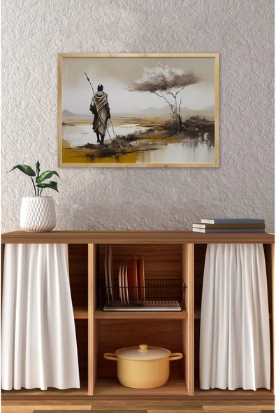 kutuTR Ahşap Çerçeveli Mdf Tek Tablo Afrika Dekoru Tablo (KENDİ TABLO SETİNİZİ OLUŞTURACAĞINIZ LİSTE) - Resim 2