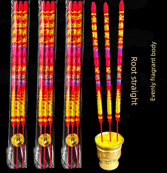 Buddha Tütsü Çubukları - Geliştirilmiş Kalın Renkli Bing Bing Xiang 1 Paket (3 adet) - 8
