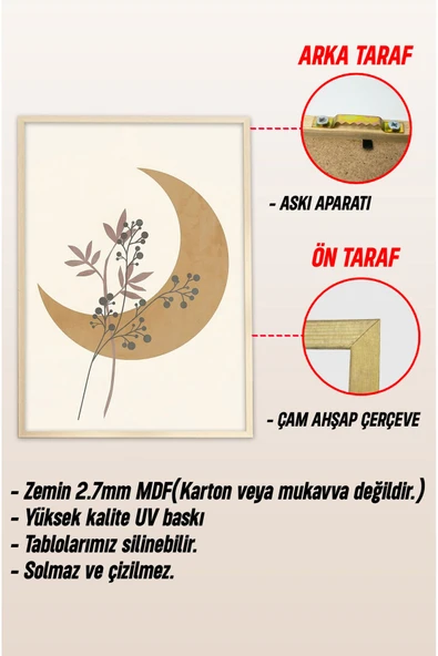 kutuTR Ahşap Çerçeveli Mdf Tek Tablo Ahşap Retro Tablo 2 (KENDİ TABLO SETİNİZİ OLUŞTURACAĞINIZ LİSTE) - 3
