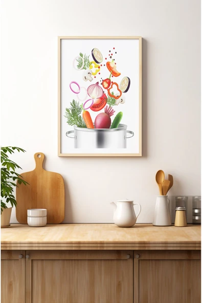 kutuTR Ahşap Çerçeveli Mdf Tek Tablo Mutfak Dekoru Tablo (KENDİ TABLO SETİNİZİ OLUŞTURACAĞINIZ LİSTE) ürün görseli