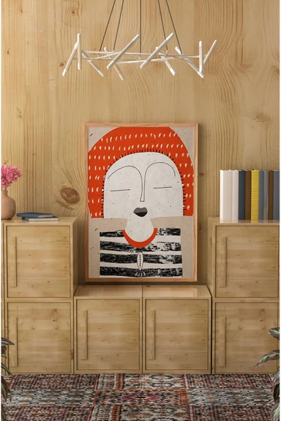 kutuTR Ahşap Çerçeveli Mdf Tek Tablo Abstract Yüz Modeli Tablo (KENDİ TABLO SETİNİZİ OLUŞTURACAĞINIZ LİSTE)