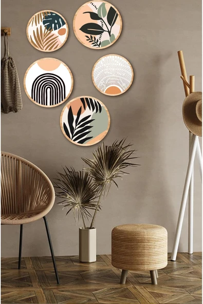 kutuTR Dekorize Mdf 5 Parça Çerçeve Görünümlü Tablo Set 5011 - Resim 2