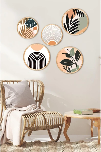 kutuTR Dekorize Mdf 5 Parça Çerçeve Görünümlü Tablo Set 5011 - Resim 4