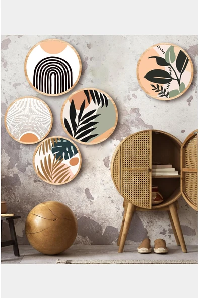 kutuTR Dekorize Mdf 5 Parça Çerçeve Görünümlü Tablo Set 5011 - Resim 5