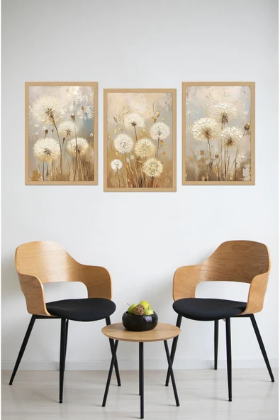 kutuTR Dekorize Mdf Tablo Seti 3 Parça 3 Mm - Salon Oturma Odası Için Bohem Duvar Dekoru 3043