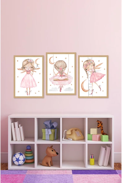 kutuTR Dekorize Mdf Tablo Seti 3 Parça 3 Mm - Kız Çocuklarının Odaları İçin Duvar Dekoru 3061 ürün görseli 1