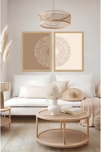 kutuTR Dekorize Mdf 2 Parça 30x40 cm 3 Mm Çerçeve Görünümlü Bohem Tablo 30401