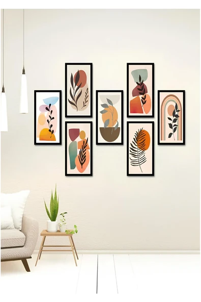 kutuTR Modern Style Dekorize Mdf 7 Parça Çerçeve Görünümlü Tablo Set 10203 - 3