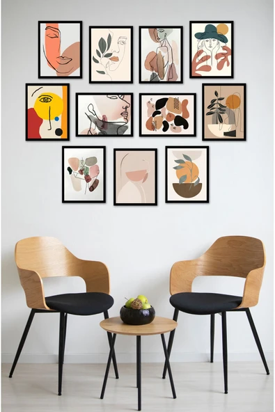 kutuTR Modern Style Dekorize Mdf 11 Parça Çerçeve Görünümlü Tablo Set 1110 - 3