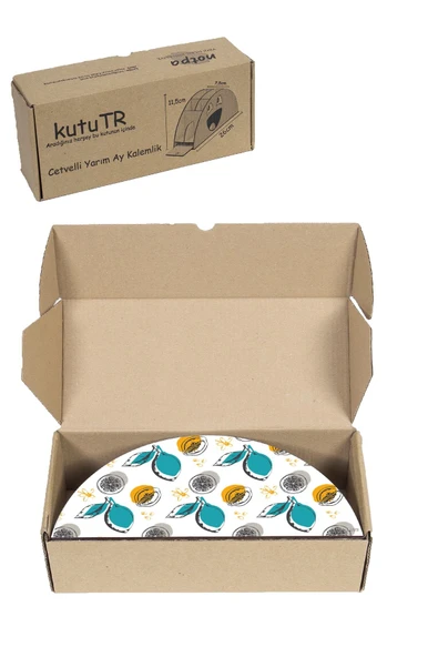 kutuTR Ahşap Vip Meyve Serisi Gökkuşağı Cetvelli Masaüstü Kalemlik Organizer Montajlı Kutulu - Resim 8