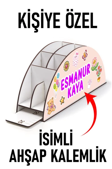 kutuTR Yarım Ay Cetvelli Kalemlik Kişiselleştirilebilir Ürün Kız Çocuklar İçin Kız-03