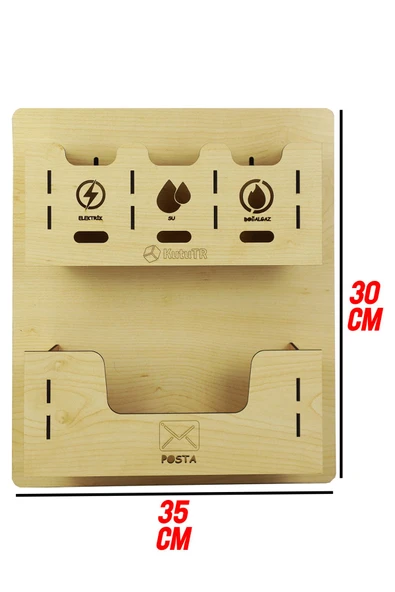kutuTR Apartman Ortak Fatura & Posta Kutusu Ahşap - 4