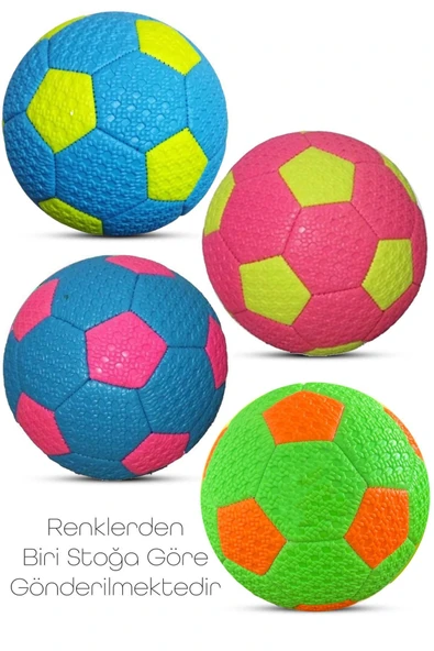 kutuTR Hentbol Topu Renkli Color Soft Katmanlı Çocuk Mini Futbol Topu No:1 İç Mekan Pompa Hediyeli - 2