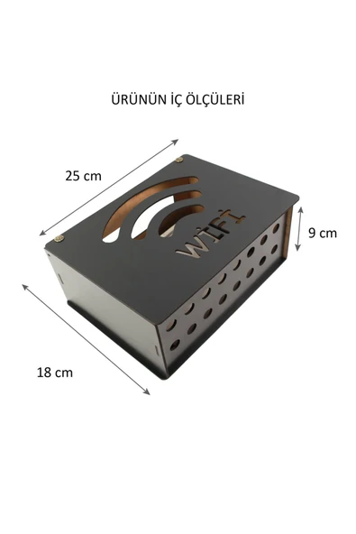 kutuTR Dekoratif Modem Saklama Kutusu / Wifi / Siyah - 6