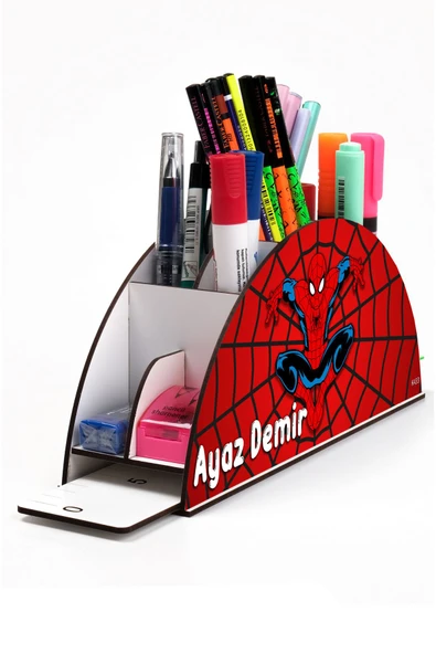 kutuTR Yarım Ay Cetvelli Kalemlik Kişiselleştirilebilir Ürün Erkek Çocuklar İçin Er-07 - Resim 2