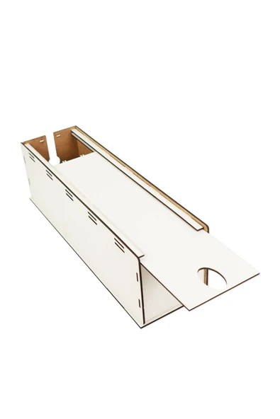 kutuTR Kablo Kutusu 40x12x14 Cm Kablo Priz Düzenleyici Organizer Beyaz Demonte - 2