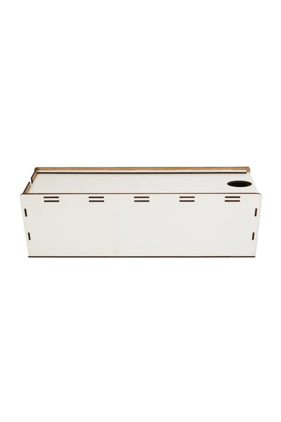 kutuTR Kablo Kutusu 40x12x14 Cm Kablo Priz Düzenleyici Organizer Beyaz Demonte - 4