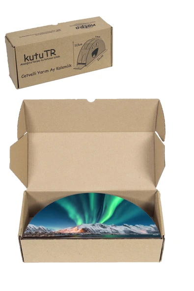 kutuTR Ahşap VİP Astronot ve Uzay Gökkuşağı Cetvelli Masaüstü Kalemlik Organizer Montajlı Kutulu - Resim 8