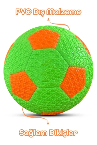 kutuTR Hentbol Topu Renkli Color Soft Katmanlı Çocuk Mini Futbol Topu No:1 İç Mekan Pompa Hediyeli - 4