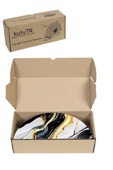 kutuTR Ahşap Vip Desen Serisi Gökkuşağı Cetvelli Masaüstü Kalemlik Organizer Montajlı Kutulu - Resim 8