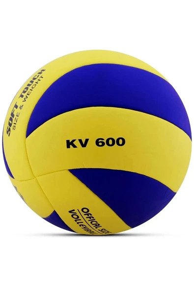 kutuTR Voleybol Topu Soft Touch Yapıştırma Yumuşak Yüzey 18 Panel 5 Numara Sarı-lacivert Pompa Hediye