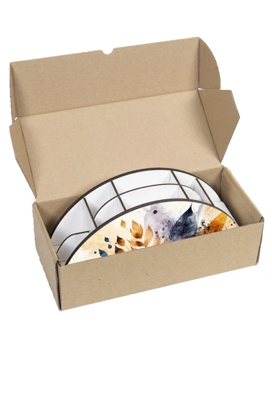 kutuTR Ahşap VİP Orman ve Yapraklar Serisi Gökkuşağı Cetvelli Masaüstü Kalemlik Organizer Montajlı Kutulu - Resim 7