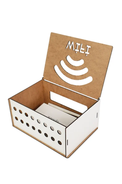 kutuTR Dekoratif Modem Saklama Kutusu / Wifi / Beyaz - 5