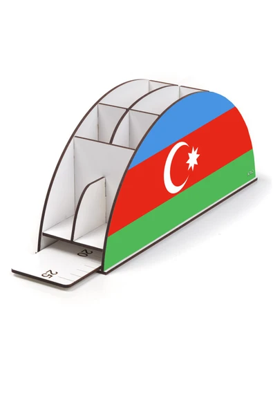 kutuTR Azerbaycan Cetvelli Masaüstü Kalemlik Organizer Montajlı Kutulu ürün görseli 1
