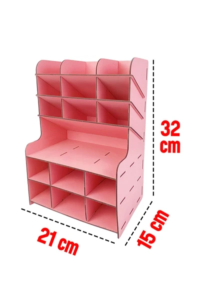 kutuTR 9+9 Bölme Masaüstü Kalemlik Organizer Demonte - 6