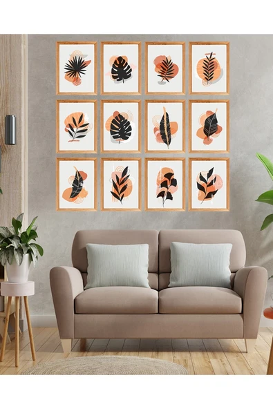 kutuTR Dekorize Mdf Tablo Seti 12 Parça 3 Mm - Boho Salon Oturma Yatak Odası Için Duvar Dekoru