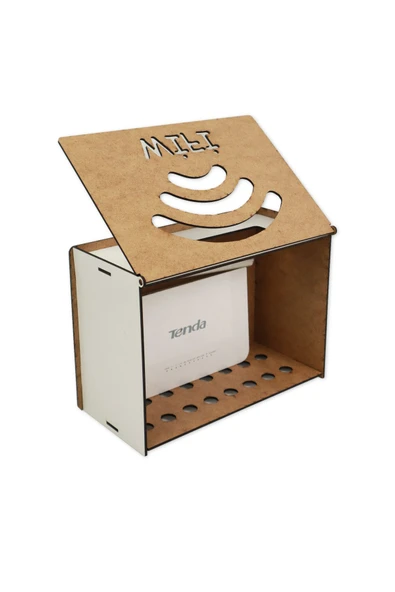kutuTR Dekoratif Modem Saklama Kutusu / Wifi / Beyaz - 7