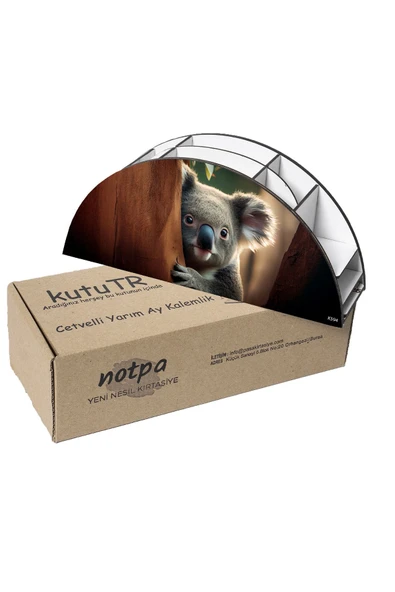 kutuTR Ahşap Vip Renkli Hayvanlar Gökkuşağı Cetvelli Masaüstü Kalemlik Organizer Montajlı Kutulu - Resim 6