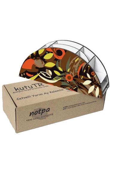 kutuTR Ahşap Vip Karışık Gökkuşağı Cetvelli Masaüstü Kalemlik Organizer Montajlı Kutulu - Resim 6