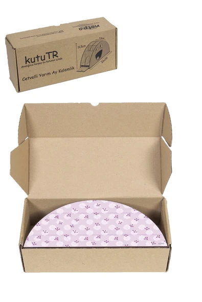 kutuTR Ahşap Vip Dalgalar Gökkuşağı Cetvelli Masaüstü Kalemlik Organizer Montajlı Kutulu - Resim 8