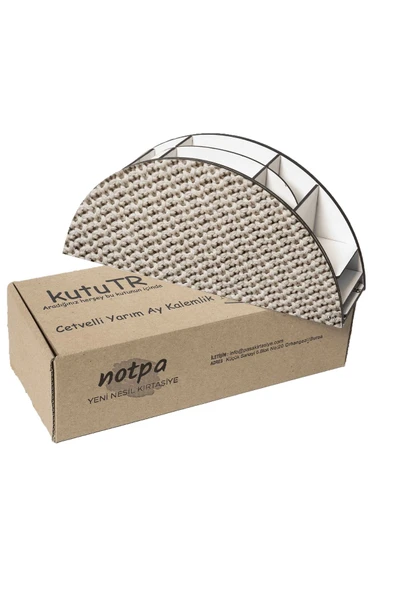 kutuTR Ahşap Vip Karışık Gökkuşağı Cetvelli Masaüstü Kalemlik Organizer Montajlı Kutulu - Resim 6