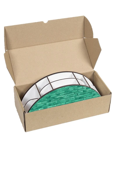 kutuTR Ahşap Vip Pattern Seri Gökkuşağı Cetvelli Masaüstü Kalemlik Organizer Montajlı Kutulu - Resim 7