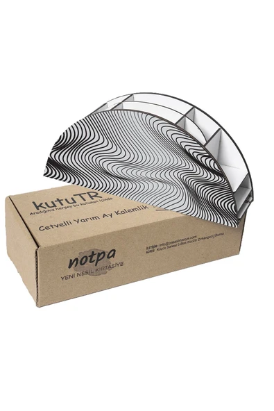 kutuTR Ahşap Vip Pattern Seri Gökkuşağı Cetvelli Masaüstü Kalemlik Organizer Montajlı Kutulu - Resim 6